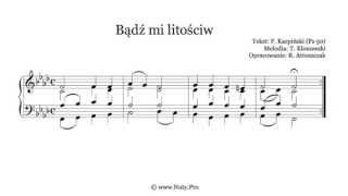 Video thumbnail of "Bądź mi litościw - nuty i tekst pdf na organy lub pianino - www.Nuty.Pro"