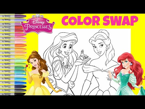 Disney Princess Coloring Book + Crayons + Ariel Jewel + Aurora Crown Double  Book