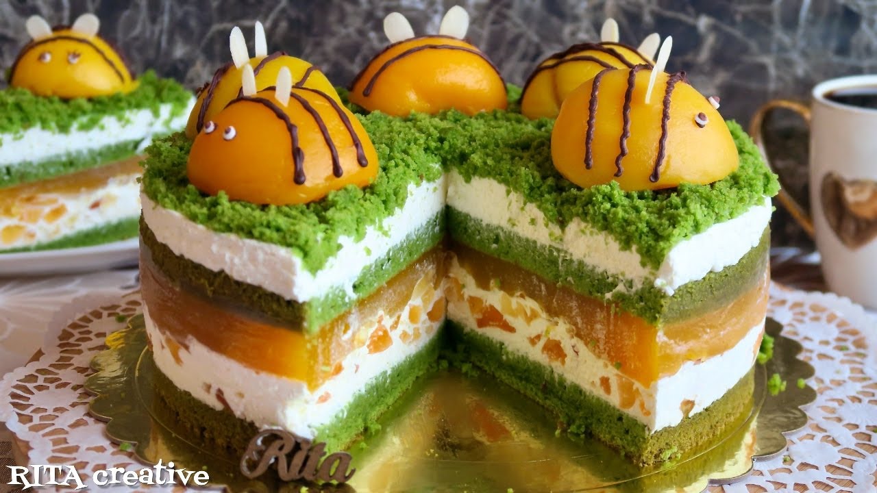 Brzoskwiniowy Leśny Mech z Pszczółkami 