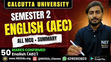 Sem 2 English (AEC) | One Shot Marathon With MCQ Full Syllabus | Bcom/ Ba/BSc | Calcutta University