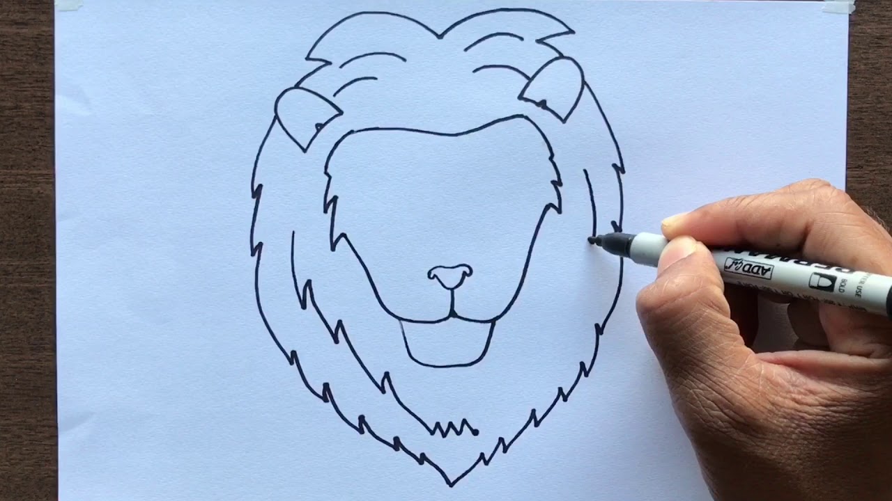 How to Draw a Lion Face Step by Step Easy - YouTube