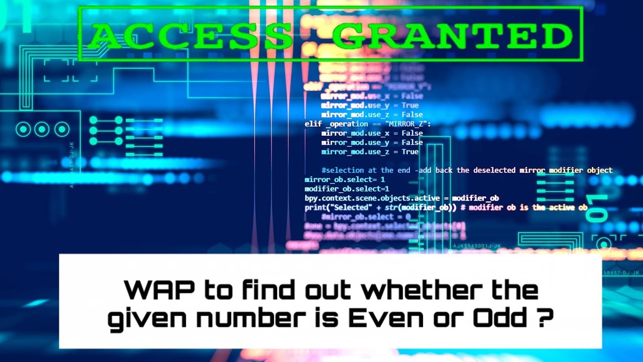 WAP to find out whether the given number is Even or Odd ? || Full ...