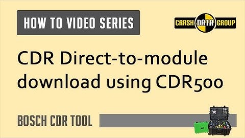 CDR How To: Direct-to-module Imaging using the Bosch CDR500 FlexRay Adapter