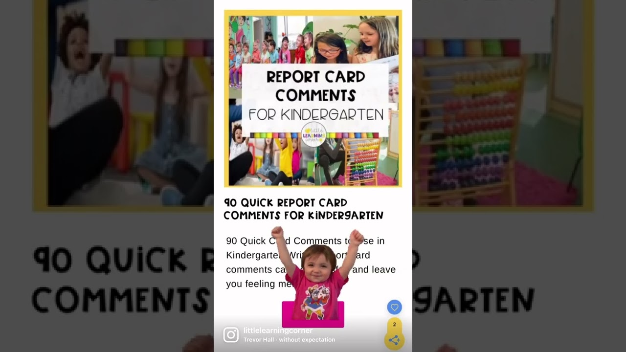Report Card Comments for Kindergarten