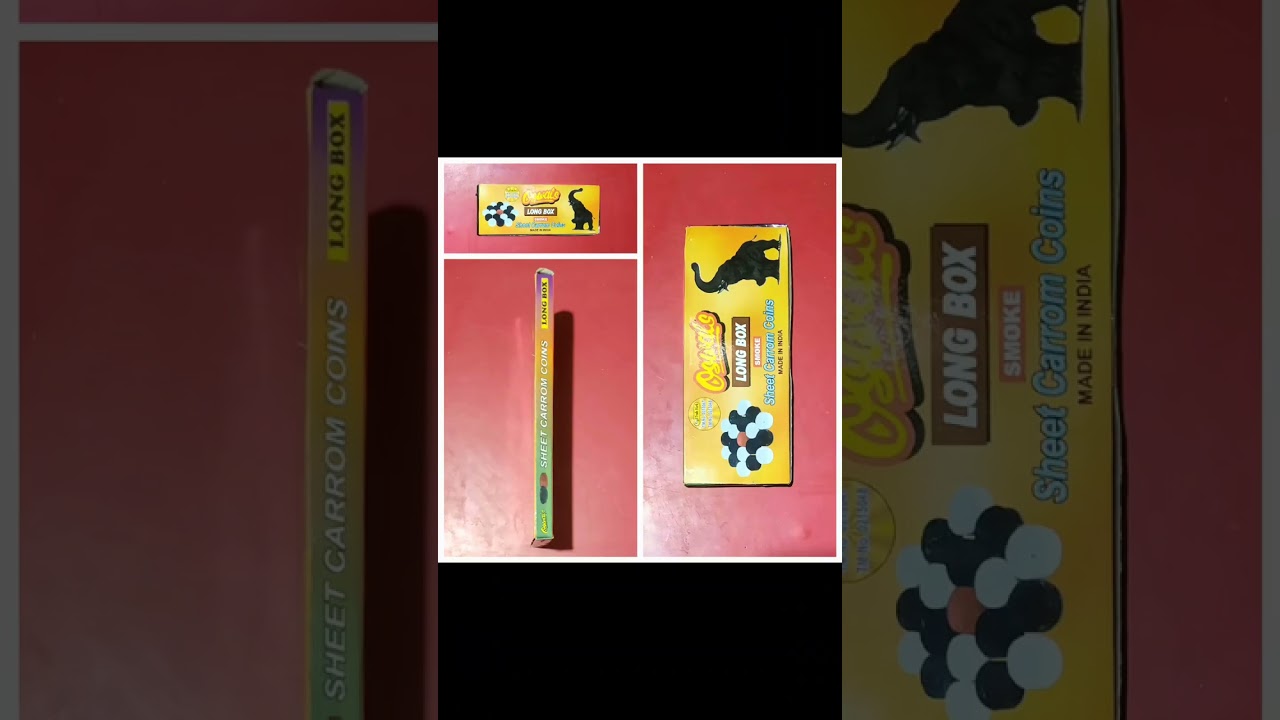 Radhe-Kunj Enterprises (R-K E) presents Oswals Long Box SMOKE Acrylic Carrom Coins 🙏🏾Hare-Krishna🙏🏾