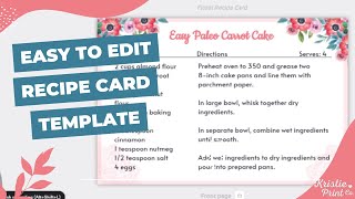 How to Edit a Recipe Card Template