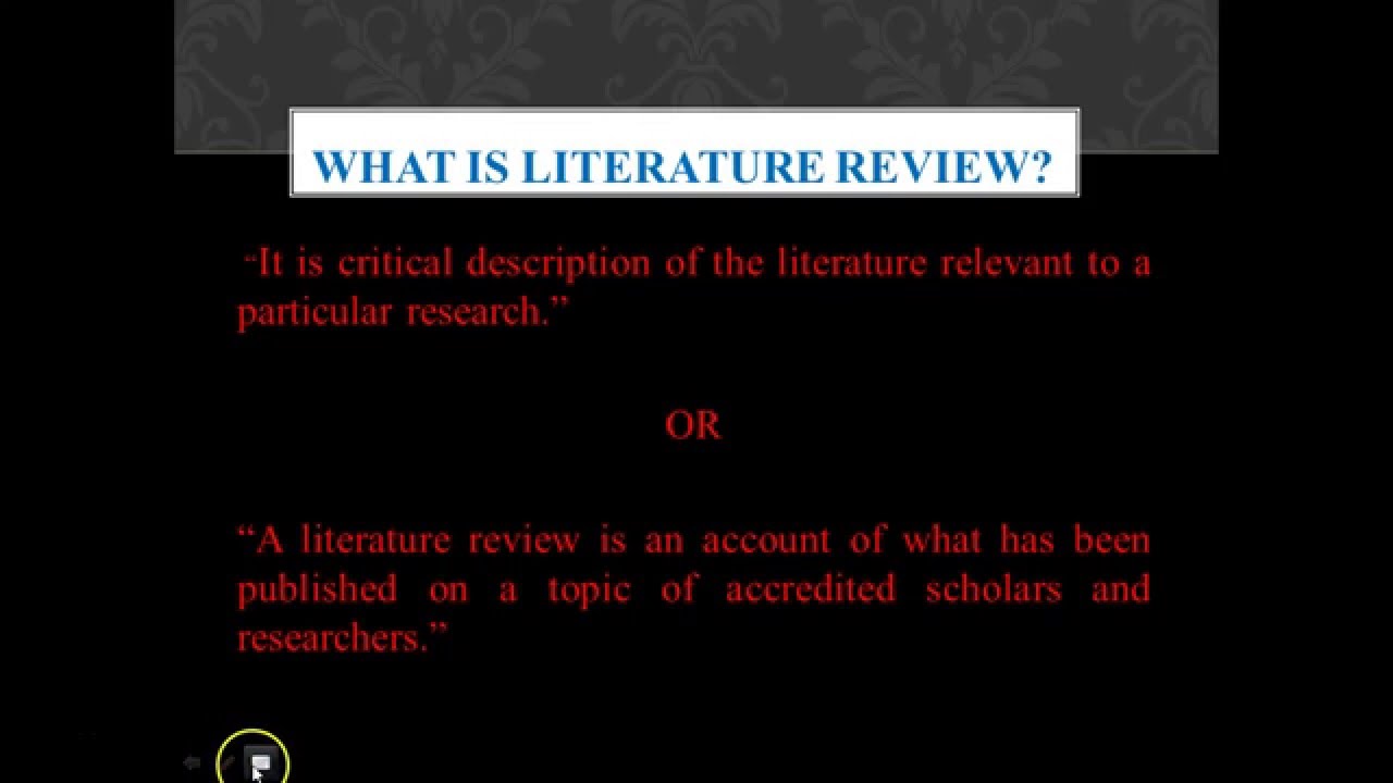 Good literature review write