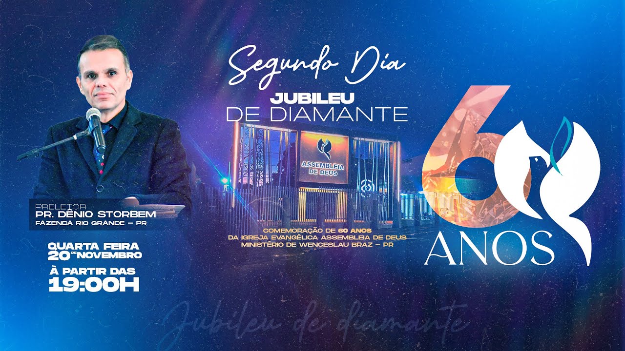 JUBILEU DE DIAMANTE 2° DIA// QUARTA 20-11-24 // PR. DENIO STORBEM