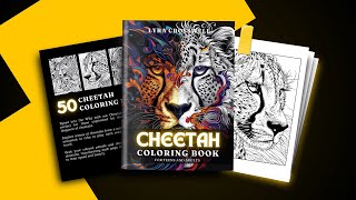 Cheetah Coloring Book - 50 Coloring Pages for Adults & Teens