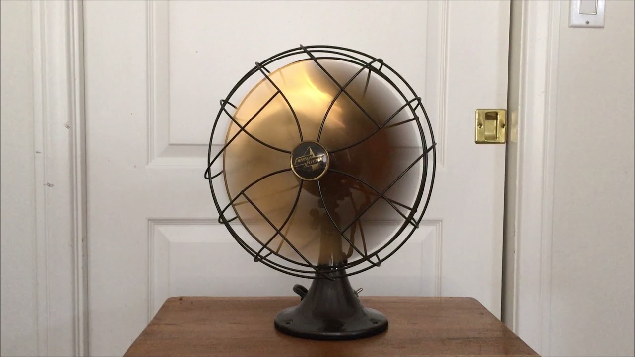 実働】戦前モデルEMERSON 6250-D10インチ真鍮4枚羽ファン