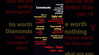 GOOD COMEBACKS (THEY WORK!) #shorts #viral #trending #comeback #roast