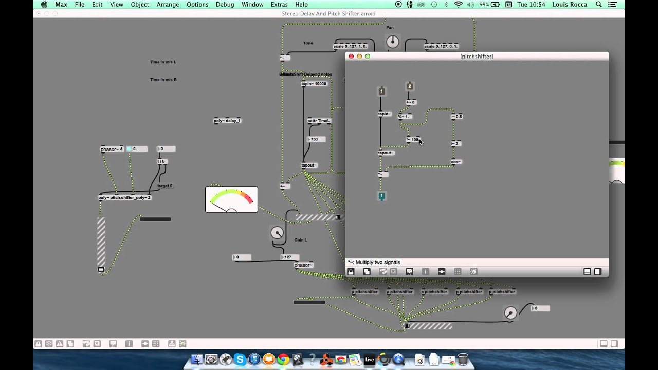 Max:MSP Stereo Delay and pitch shifter - YouTube