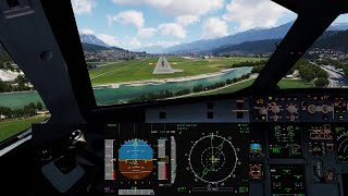 Innsbruck Circle to Land | Turbulent and gusty approach | Ultra settings P3D RTX4090 | FSLabs A319