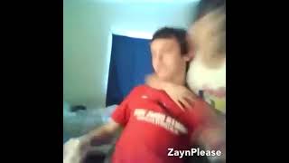 This kid slams his brother's head on desk