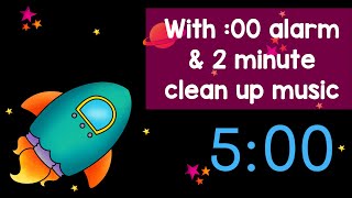 Space Rocket 5 Minute Rotation Timer + 2 Minute Clean Up Timer