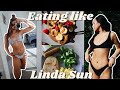 EATING LIKE LINDA SUN FOR A DAY  | Protein pancake recipe, BING, and more!