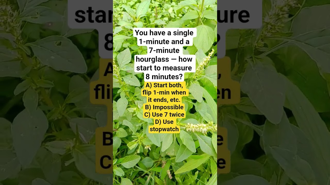 You have a single 1-minute and a 7-minute hourglass — how start to measure 8 minutes?