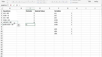 Solving Sets of Linear Equations - Excel Solver