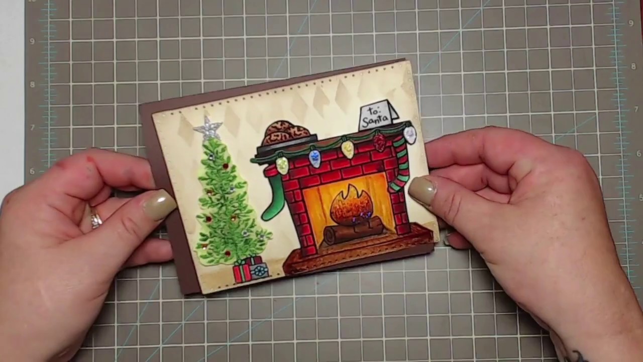 lawn fawn cozy christmas christmas card with copic coloring and lawn fawn cozy christmas