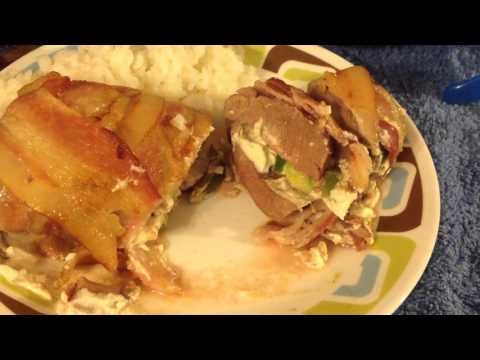 Bacon Wrap Venison Backstrap Stuffed w/ Cream cheese and Jalapeno