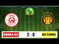 SIMBA SC Vs ESPÉRANCE DE TUNIS 2 0 HALF TIME Goals Highlights