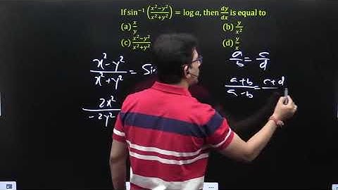 If sin^(-1)⁡((x^2-y^2)/(x^2+y^2 ))=log⁡a, then dy/dx is equal to ...👇 | NIMCET | Impetus Gurukul