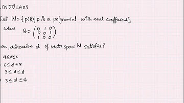Linear Algebra (vector subspaces) Question UGC NET (Q.ID. K(NET)LA05)