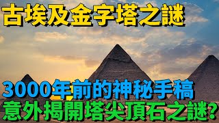 古埃及金字塔之謎：3000年前的神秘手稿，意外揭開塔尖頂石之謎？【丹看世界】#歷史 #看故事