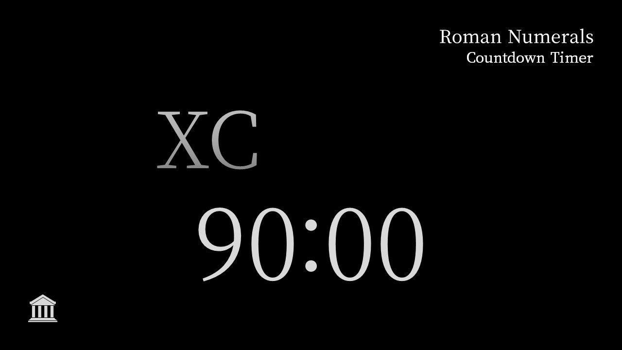 90 Minute Timer Roman Numerals Countdown YouTube
