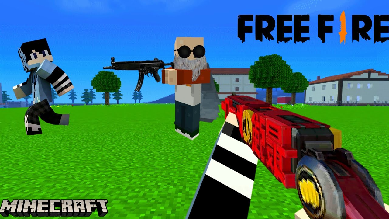 ADDON SENJATA FF PALING KEREN DI MINECRAFT !! - YouTube