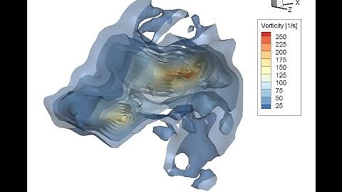 Starting vortex vorticity isosurfaces