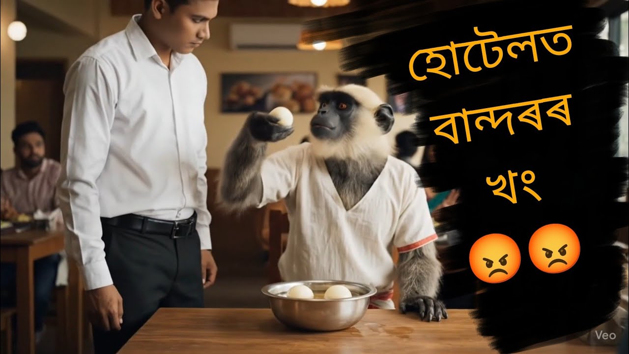 Monkey get angry with the Waiter 😡😡 