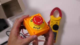 Red Sign Mushroom Emergency Stop Push Button Switch Station 1 NO 1 NC 10A 660V Unboxing