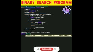 #python 76 Binary Search Program In Python | Python Programming | #shorts  #coding #python #program