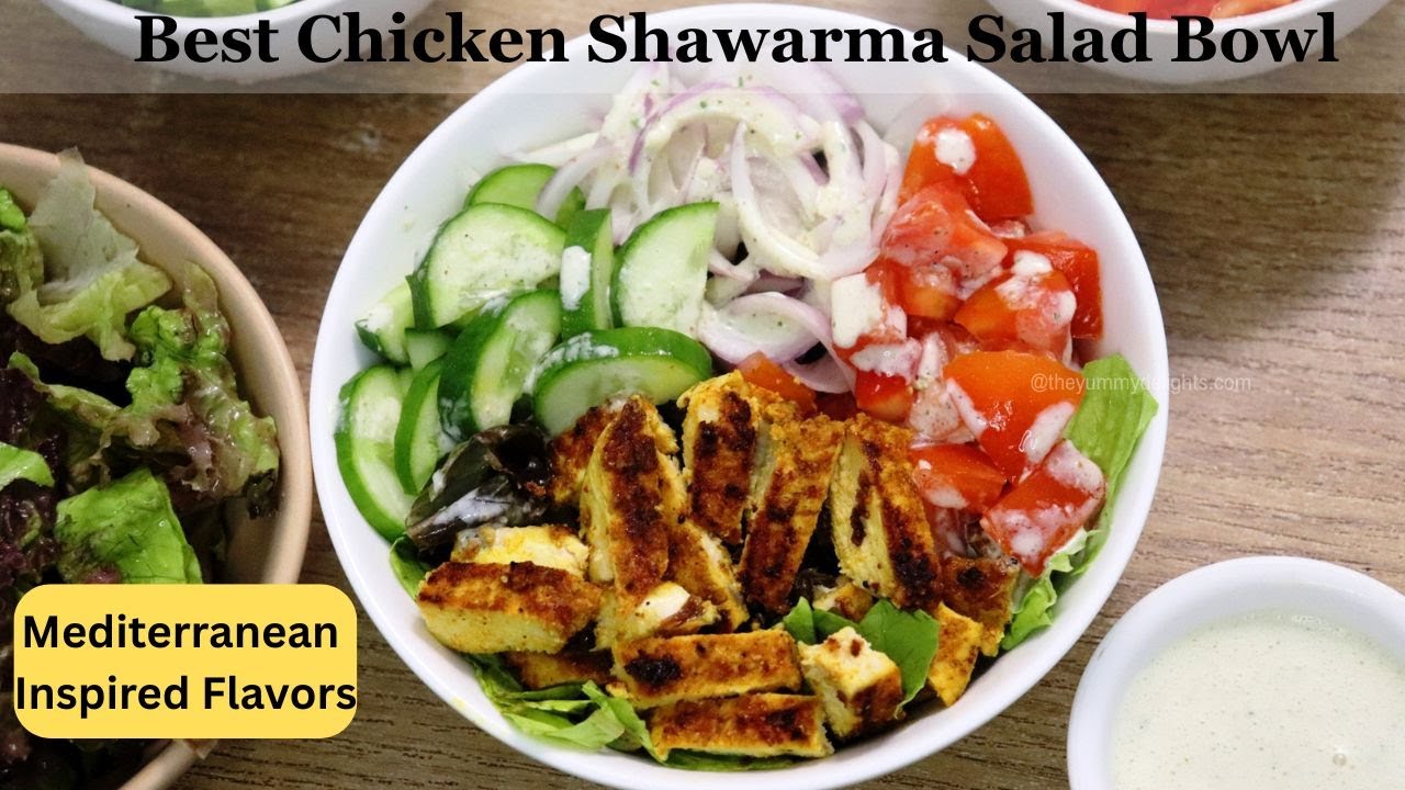 Mediterranean chicken shawarma salad bowl | Mediterranean chicken shawarma salad