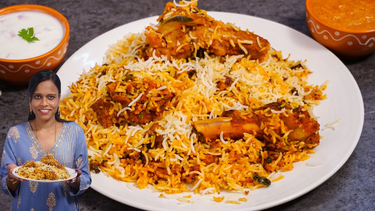 మటన్ ధమ్ బిర్యానీ హైదరాబాదీ స్పెషల్ || Mutton Dum Biryani Recipe in Telugu | Hyderabadi Ruchulu