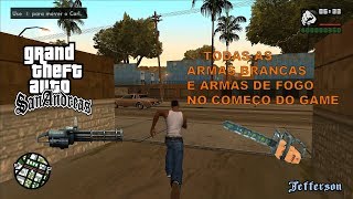 GTA SAN ANDREAS - Coletando as armas brancas e armas de fogo no início do game sem morrer- 1 de cada screenshot 2