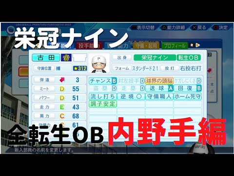 【パワプロ2022】　栄冠ナイン　全OB選手　内野手編
