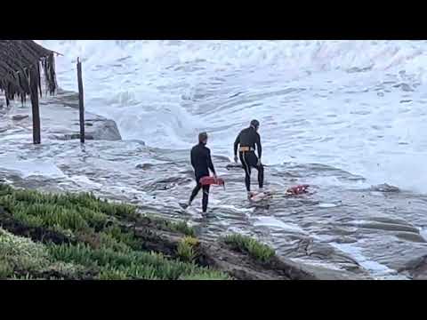Dramatic rescue of surfer in 16’ waves San Diego Winter Storm 1/7/2023