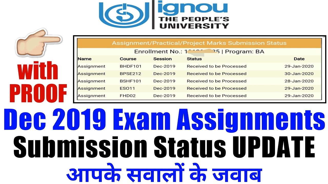 ignou assignment status latest update