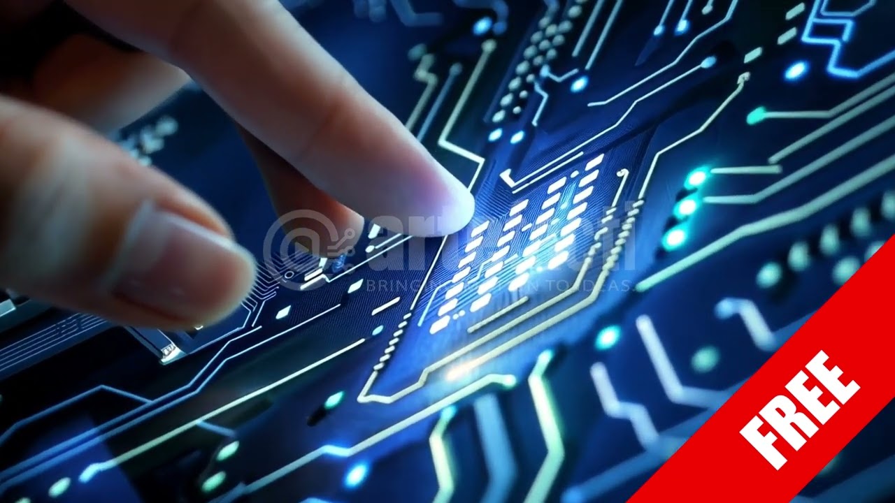 🖲️ Futuristic Touch Interface on Circuit Board – Digital Innovation (HD)