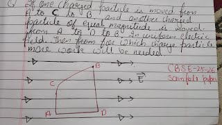 If one charge particle is moved from A to C To B and another charge particle of equal magnitude is