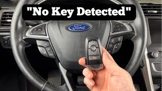 How to Start A 2017 - 2020 Ford Fusion With No Key Detected - Dead Remote Key Fob Battery Starting