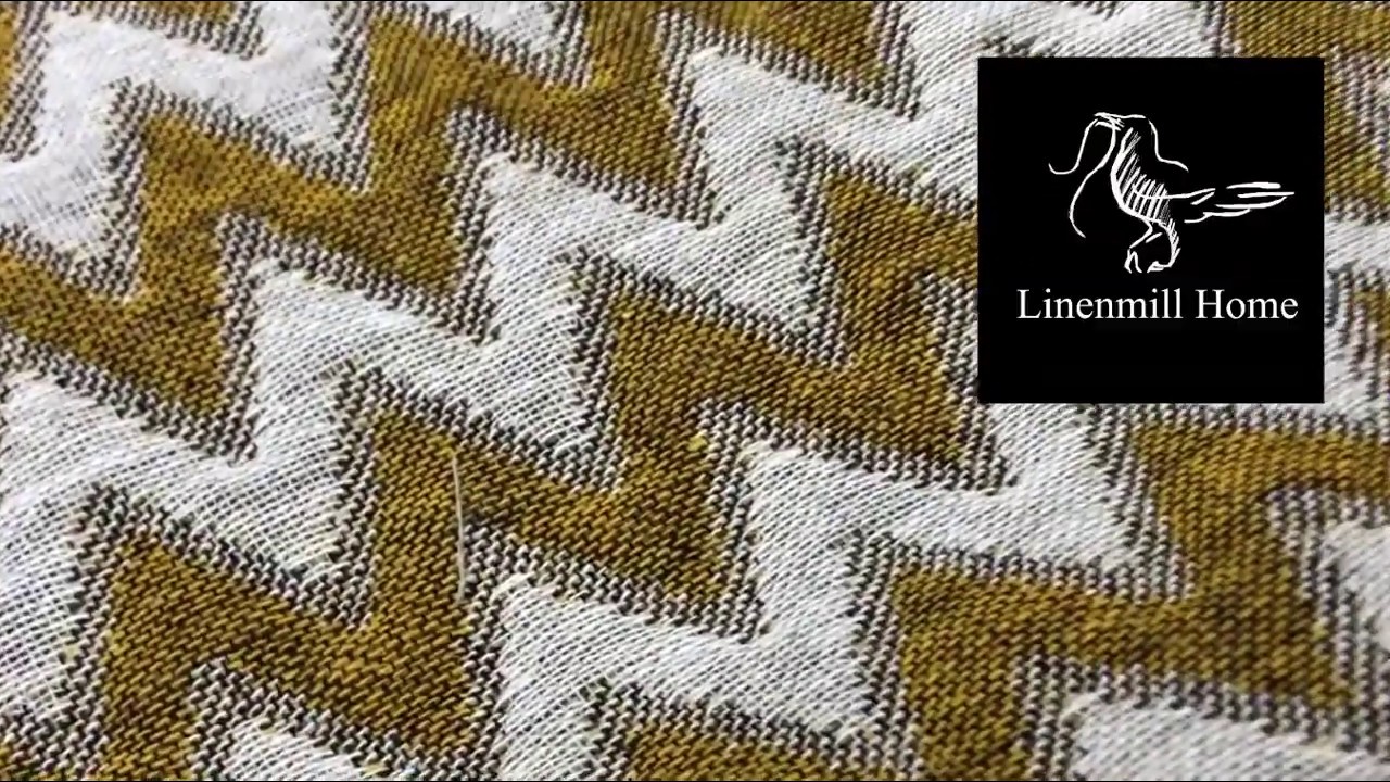 Льняная Ткань для штор с зигзагом / Decorative fabric for curtains Zigzag