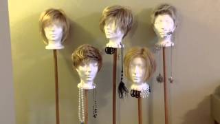 My Wig Display: Bed Boards And Broomsticks I wanted to share what I came up with for a wig display as I find it quite helpful both for my business and myself personally. This