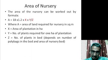 How to estimate a forest nursery size/area, understanding with a formula, numerical; Dr. P Chaudhry