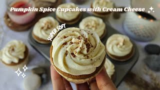 SOFTEST Pumpkin Spice Cupcakes with Cream Cheese Frosting🍂| Baking Therapy✨ SOFTEST Pumpkin Spice Cupcakes with Cream Cheese Frosting🍂| Baking Therapy✨