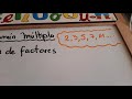 Cálculo del Mínimo Común Múltiplo con la tabla de factores primos