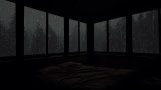 Rain Sleep ASMR  Night in the Bedroom with Heavy Rain & Thunder outside the Door- Relaxing Rain