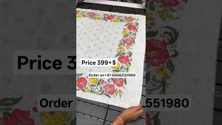 Soft lenin floral digital print comes with silver zari weaving border &amp; printed pallu